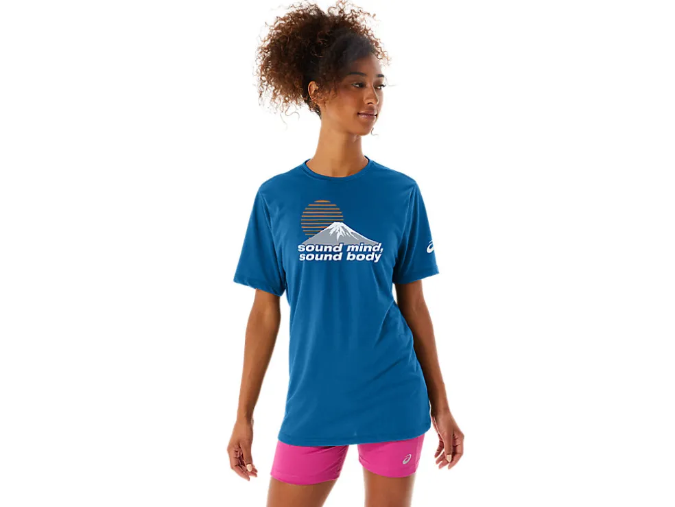 Sale ASICS UNISEX SMSB JOURNEY TEE Lake Drive Heather
