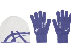 Online ASICS UNISEX BEANIE GLOVE SET Birch/Blue Violet