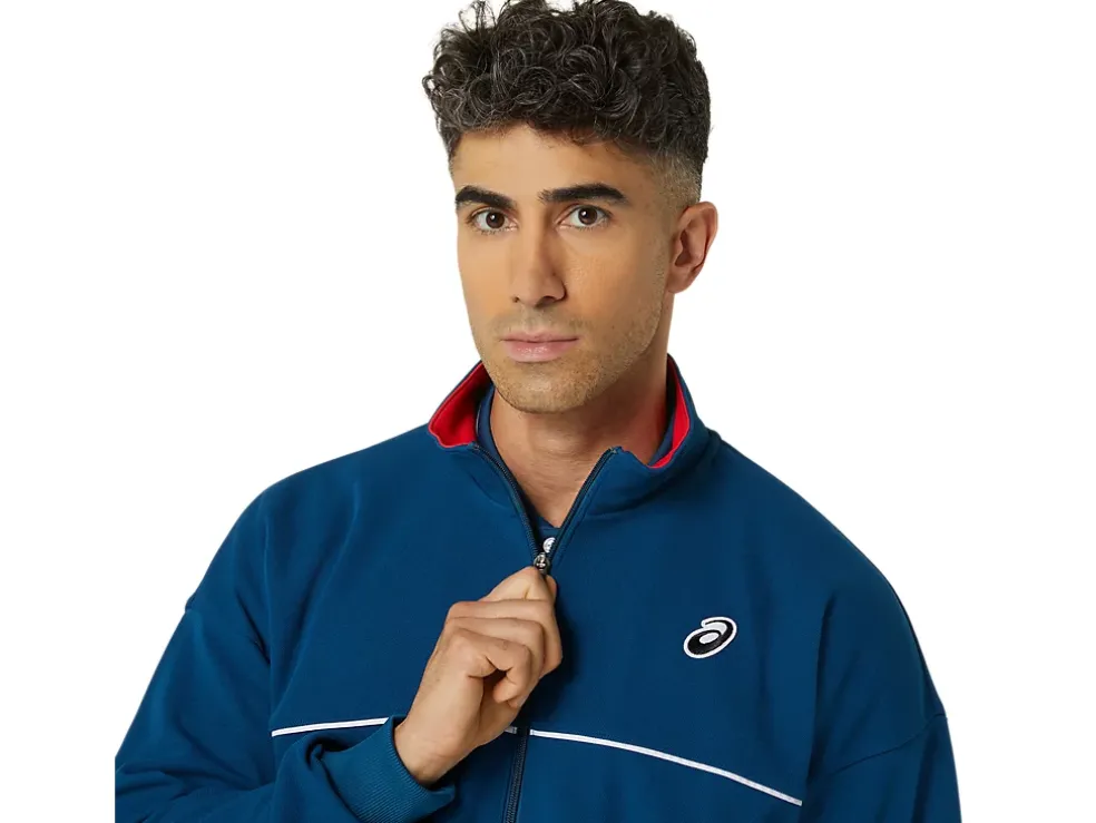 Fashion ASICS UNISEX CLASSIC KNIT JACKET Mako Blue