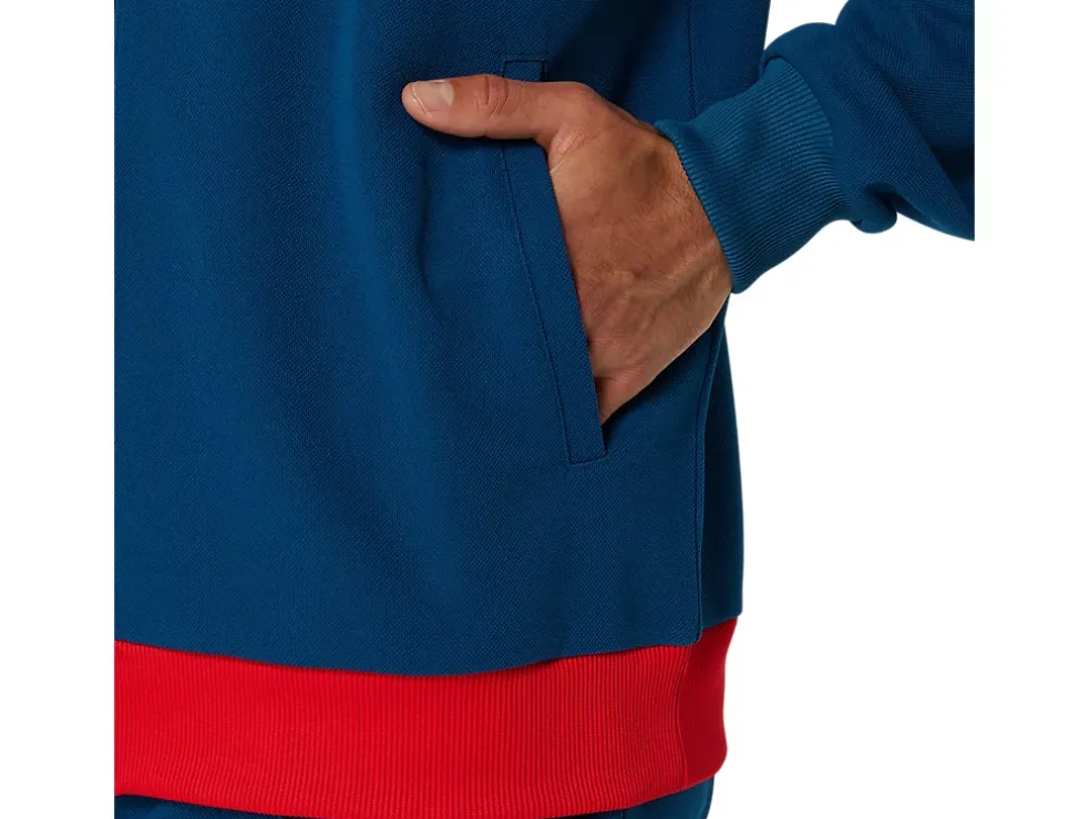 Fashion ASICS UNISEX CLASSIC KNIT JACKET Mako Blue