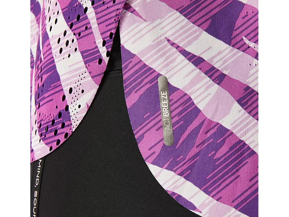 Clearance ASICS VENTILATE ACTIBREEZE TANK AOP Orchid/Lavender Glow