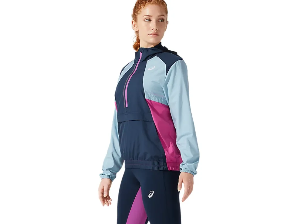 Hot ASICS VISIBILITY JACKET French Blue/Smoke Blue