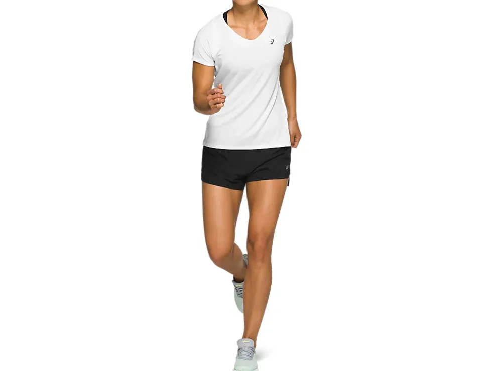 Fashion ASICS V-NECK SHORT SLEEVE TOP Brilliant White