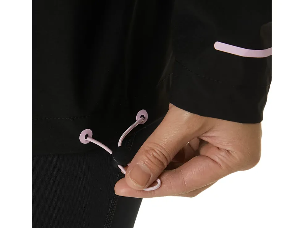 Shop ASICS WATERPROOF JACKET Performance Black/Barely Rose