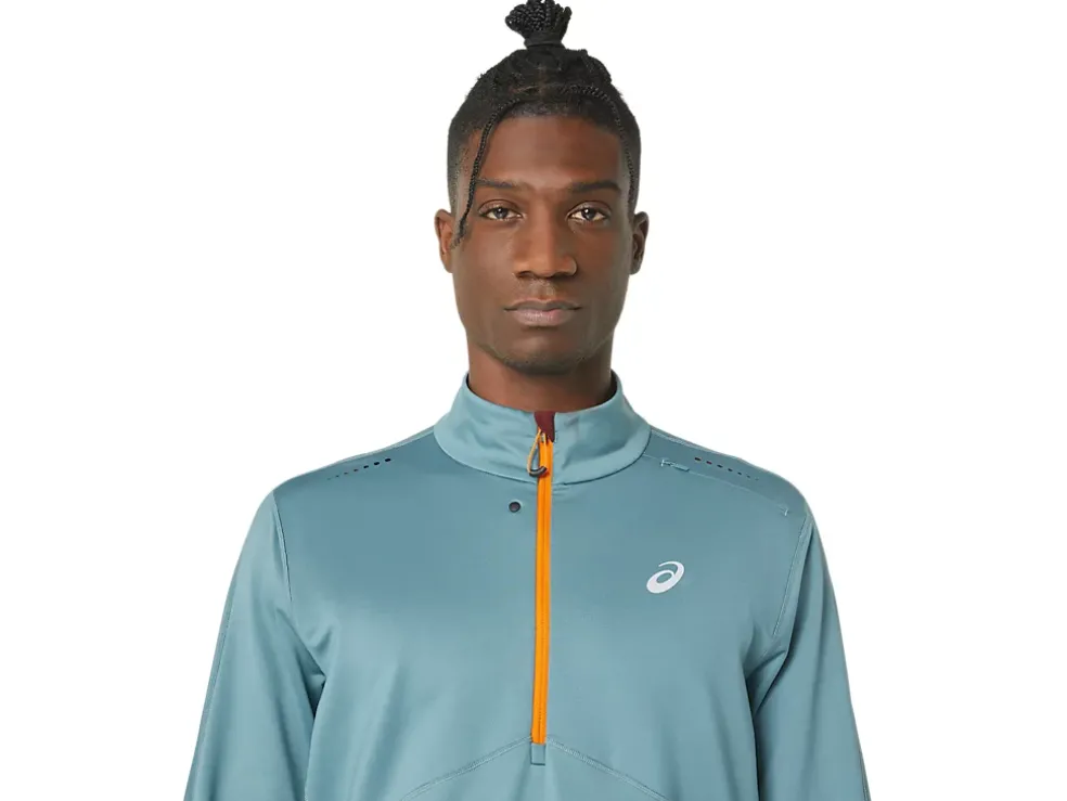 Cheap ASICS WINTER RUN 1/2 ZIP MID LAYER Foggy Teal/Ocean Haze