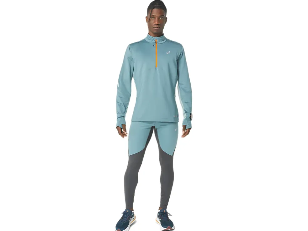 Cheap ASICS WINTER RUN 1/2 ZIP MID LAYER Foggy Teal/Ocean Haze
