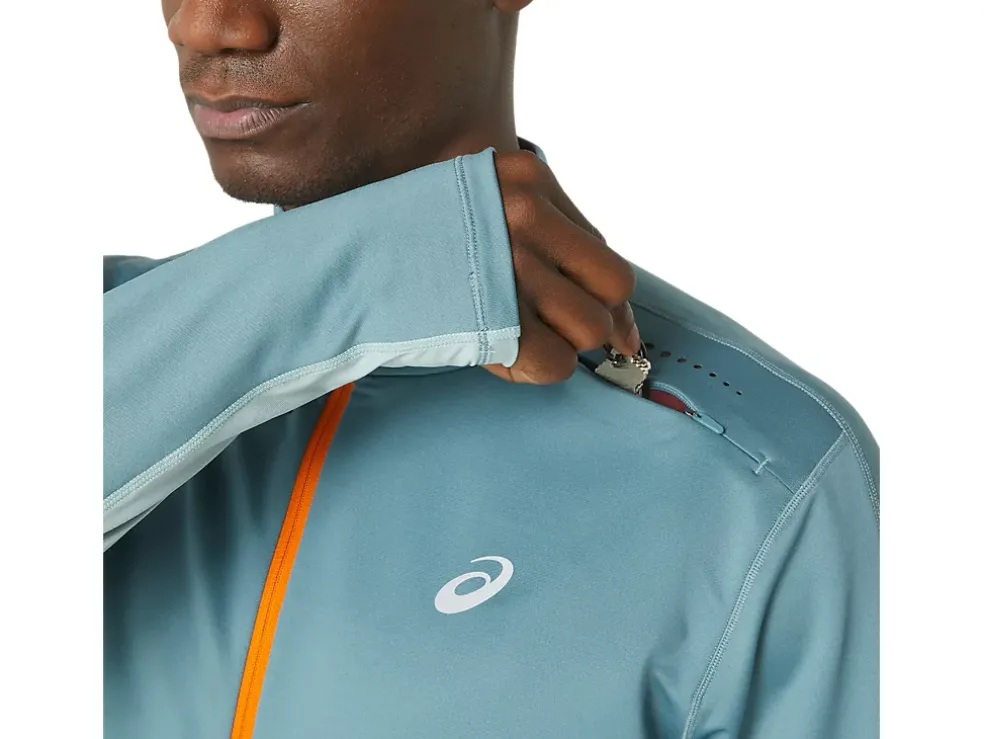 Cheap ASICS WINTER RUN 1/2 ZIP MID LAYER Foggy Teal/Ocean Haze