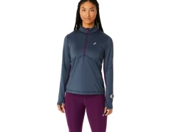 Sale ASICS WINTER RUN 1/2 ZIP MID LAYER Tarmac/Deep Mauve