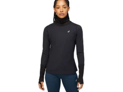 Shop ASICS WOOL RIB LONG SLEEVE TOP Performance Black/Graphite Grey
