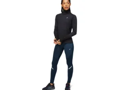 Shop ASICS WOOL RIB LONG SLEEVE TOP Performance Black/Graphite Grey