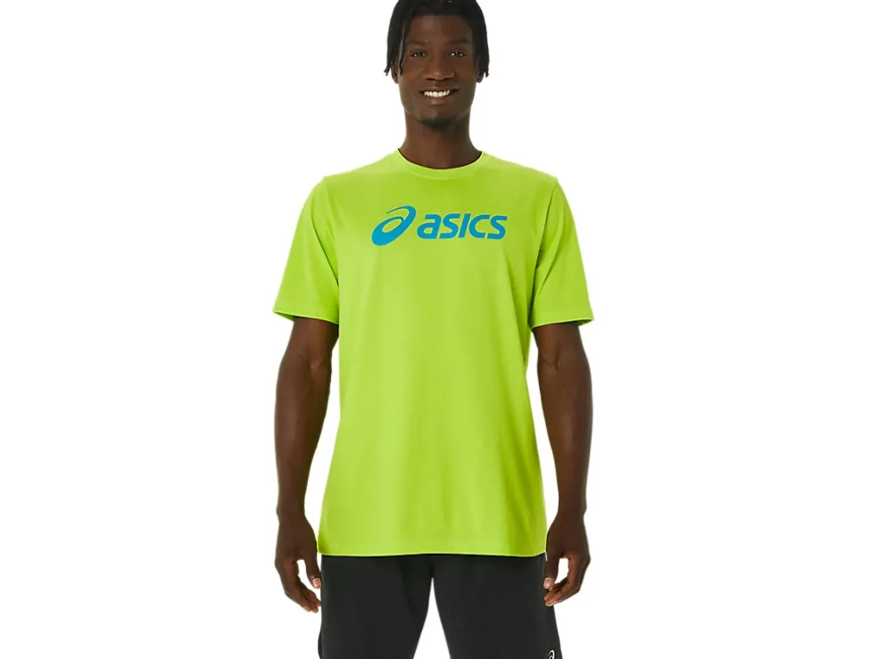 Outlet ASICS XG SHORT SLEEVE LOCKUP LOGO TEE Lime Zest