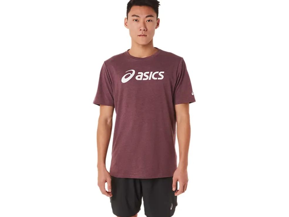 Online ASICS XG SHORT SLEEVE LOCKUP LOGO TEE Deep Mars Heather