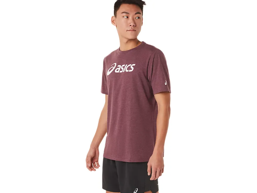 Online ASICS XG SHORT SLEEVE LOCKUP LOGO TEE Deep Mars Heather