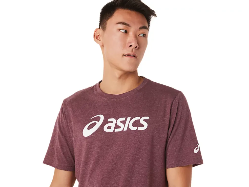 Online ASICS XG SHORT SLEEVE LOCKUP LOGO TEE Deep Mars Heather